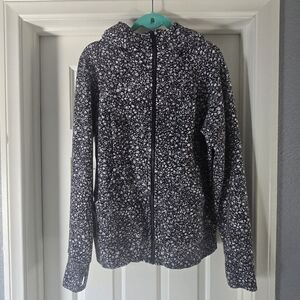 EUC Lululemon Scuba Hoodie Alpine White/Black Floral - 14